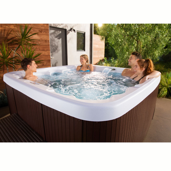 Lifesmart Spas 7 Person 22 Jet Square Plug And Play Hot Tub with